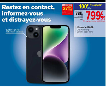 Carrefour iPhone 14 128GB offre