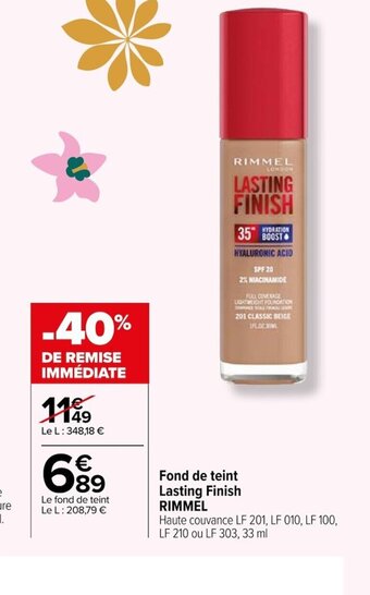 Carrefour Fond de teint Lasting Finish RIMMEL offre