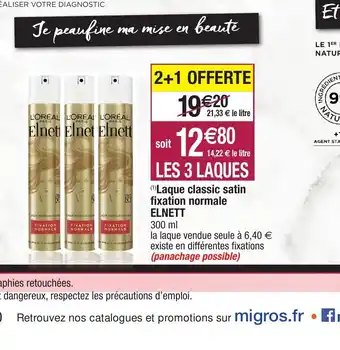 Migros Laque Classic Satin Fixation Normale offre