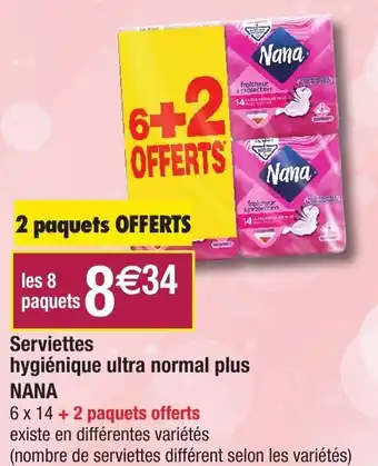 Migros Serviettes hygiénique ultra normal plus nana offre