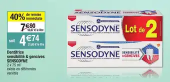 Migros Dentifrice sensibilité & gencives sensodyne offre