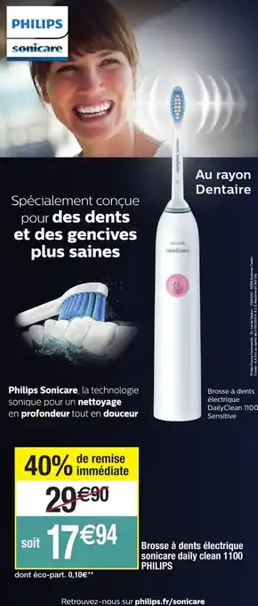 Migros Brosse à dents électrique sonicare daily clean 1100 philips offre