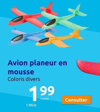 Action Avion planeur en mousse offre