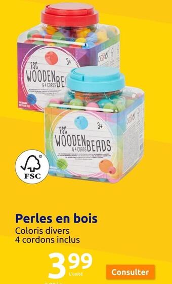 Action Perles en bois offre