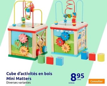 Action Mini matters cube d’activités en bois offre