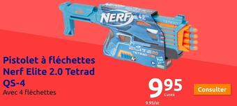 Nerf elite pistolet à fléchettes 2.0 tetrad qs-4