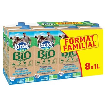 Carrefour Market Lactel lait bio demi-écrémé format familial offre