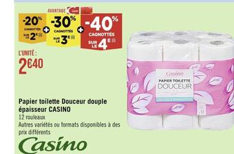 Casino Supermarchés Casino papier toilette douceur douple épaisseur offre