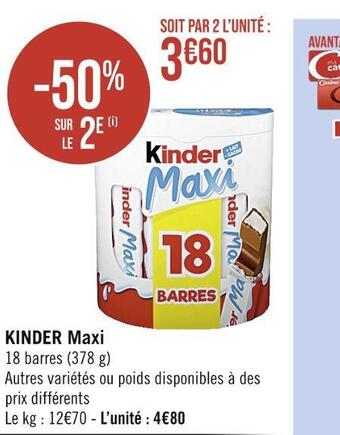 Casino Supermarchés Kinder maxi kinder maxi offre