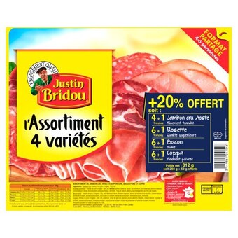 Carrefour Market Justin bridou l'assortiment 4 variétés format partage offre