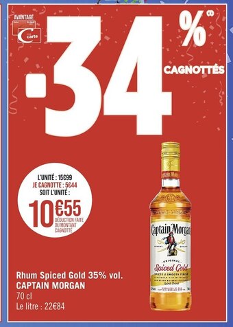 Casino Supermarchés Captain morgan rhum spiced gold 35% vol offre