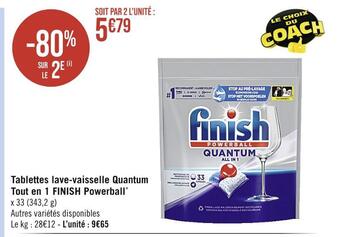 Casino Supermarchés Finish tablettes lave-vaisselle quantum tout en 1 powerball offre