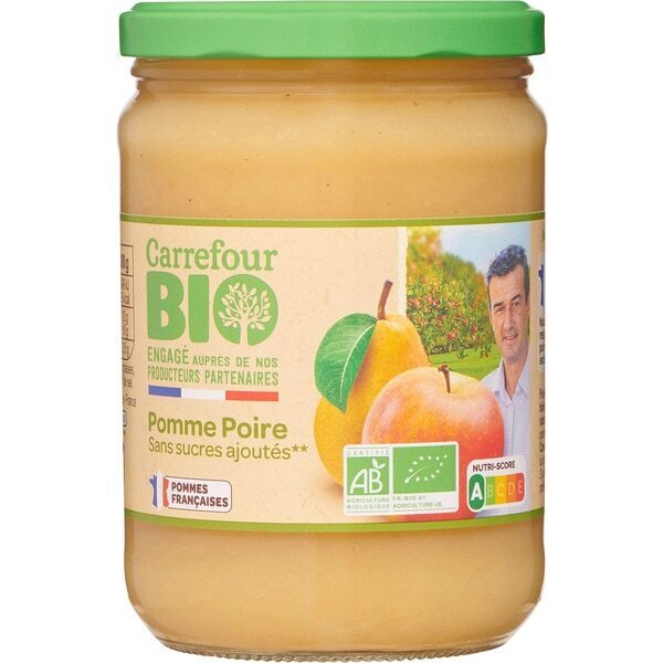 Promo Carrefour bio compotes sans sucres ajoutés chez Carrefour Market
