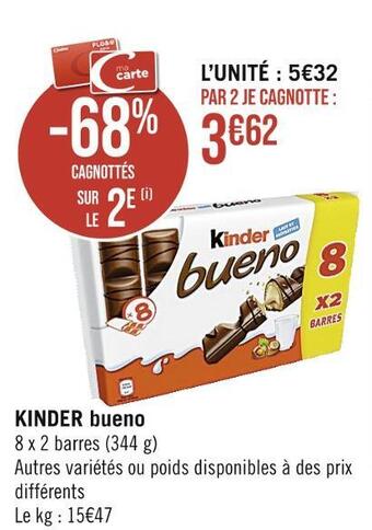 Casino Supermarchés Kinder bueno kinder bueno offre