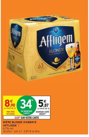 Intermarché Affligem bière blonde d'abbaye offre