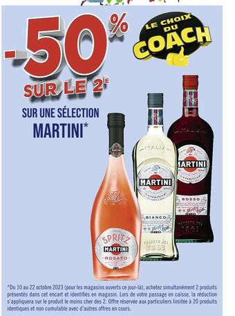Casino Supermarchés Martini -50% sur le 2e sur une sélection martini offre