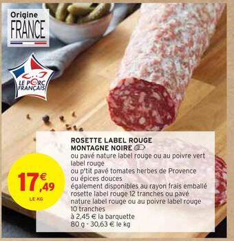 Intermarché Montagne noire rosette label rouge offre