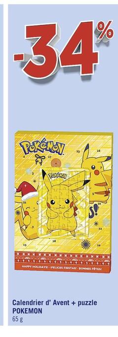 Casino Supermarchés Pokemon calendrier d’ avent + puzzle offre