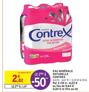 Intermarché Contrex eau minérale naturelle offre