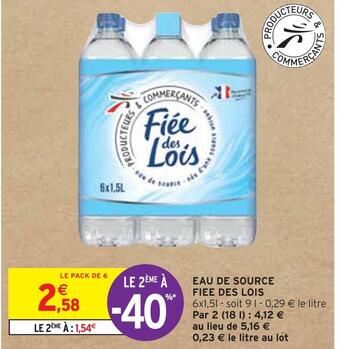 Intermarché Fiee des lois eau de source offre