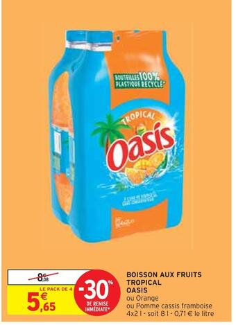 Intermarché Oasis boisson aux fruits tropical offre