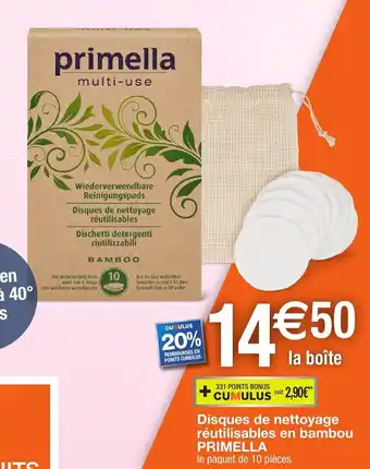 Migros Disques de nettoyage réutilisable en bambou offre