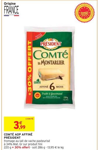 Intermarché Président comté aop affiné offre