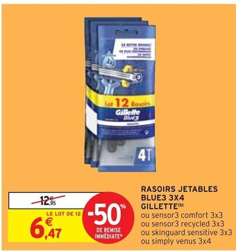 Intermarché Gillette rasoirs jetables blue3 3x4 (b) offre