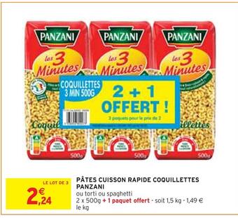 Intermarché Panzani pâtes cuisson rapide coquillettes offre