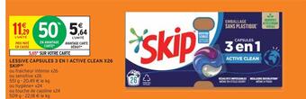 Skip lessive capsules 3 en 1 active clean x26(b)