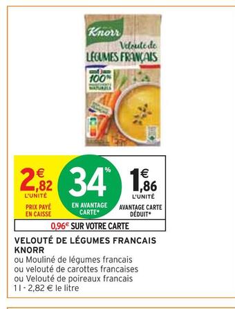 Intermarché Knorr velouté de légumes francais offre
