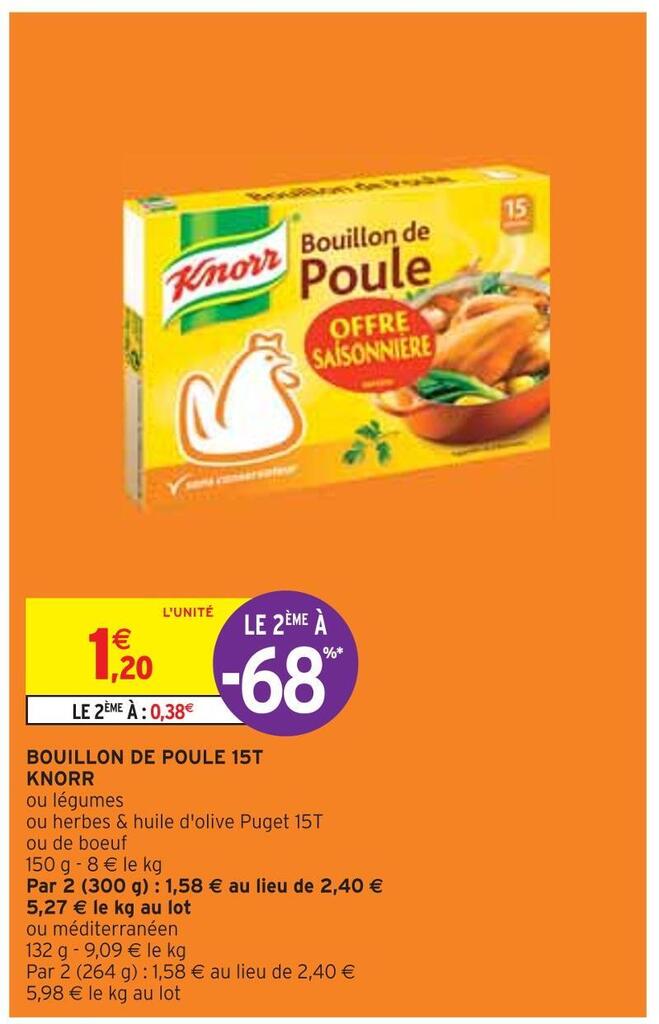 Promo Knorr bouillon de poule 15t chez Intermarché