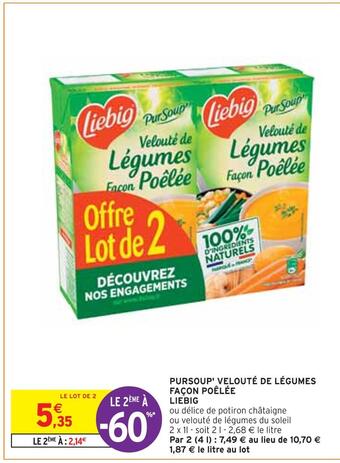Intermarché Liebig pursoup' velouté de légumes façon poêlée offre