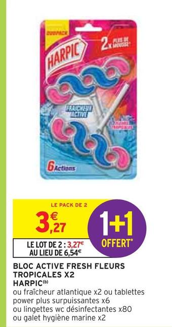 Intermarché Harpic bloc active fresh fleurs tropicales x2(b) offre