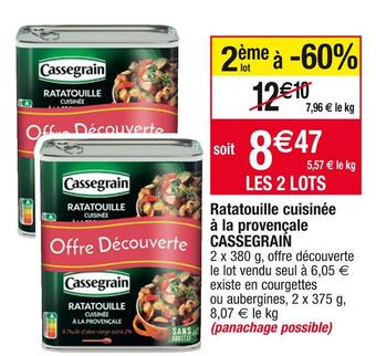 Cora x Carrefour Cassegrain ratatouille cuisinée à la provençale offre