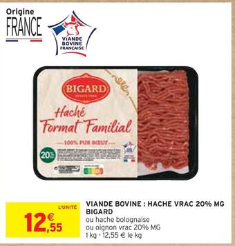 Intermarché Bigard viande bovine : hache vrac 20% mg offre