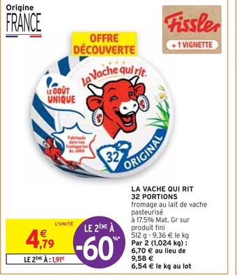 Intermarché La vache qui rit la vache qui rit 32 portions offre