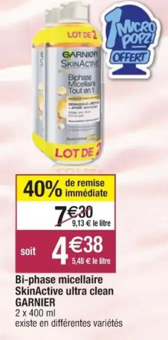 Bi-phase micellaire skinactive ultra clean garnier