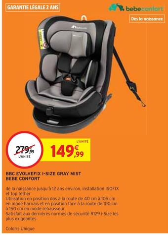 Bebe confort bbc evolvefix i-size gray mist