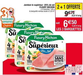 Cora x Carrefour Fleury michon jambon le supérieur -25% de sel offre