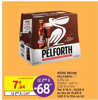 Intermarché Pelforth bière brune offre