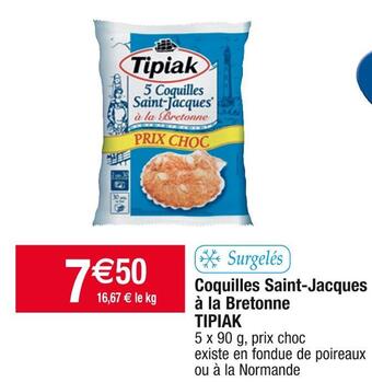 Cora x Carrefour Tipiak coquilles saint-jacques à la bretonne offre