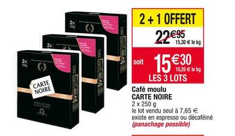 Cora x Carrefour Carte noire café moulu offre