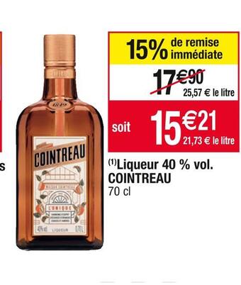 Cora x Carrefour Cointreau liqueur 40 % vol offre
