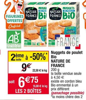 Cora x Carrefour Nature de france nuggets de poulet bio offre