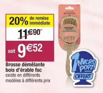 Cora x Carrefour Brosse démêlante bois d'érable fsc offre