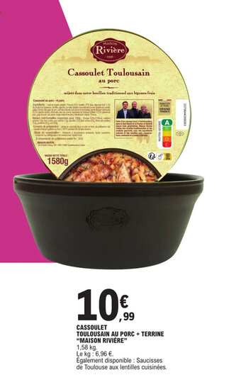 E.Leclerc CASSOULET TOULOUSAIN AU PORC + TERRINE "MAISON RIVIÈRE" offre