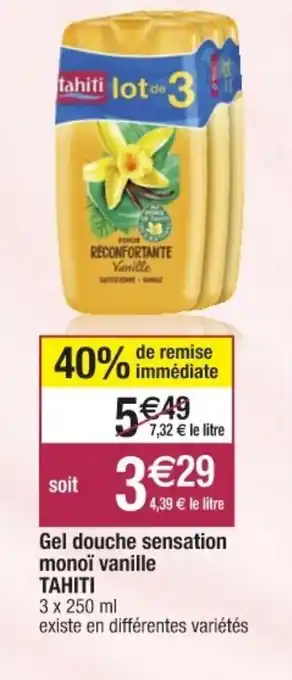 Cora x Carrefour Gel douche sensation monoï vanille offre