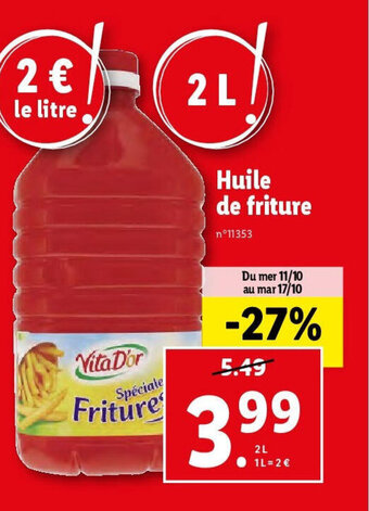 Lidl Huile de friture offre