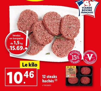 Lidl 12 steaks hachés (2) offre